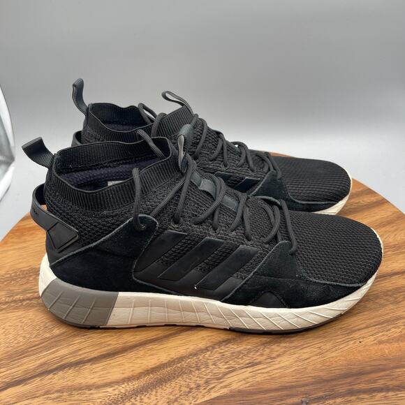 Adidas QuestarStrike Cloudfoam Mid Running Shoes Mens 10 Core Black Walking Gym - Picture 1 of 8